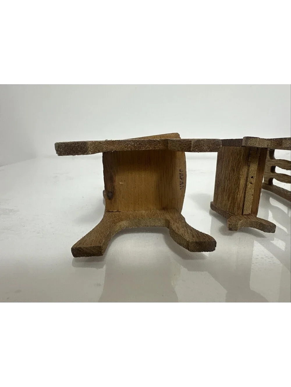 Vintage Shackman Japan Wood Dollhouse Furniture Chairs Cradle Miniature 1:6 MCM